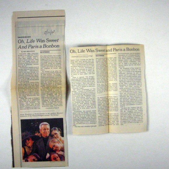 No Strings Encores Playbill 2003 City Center James Naughton Maya Days Paris - Picture 7 of 8